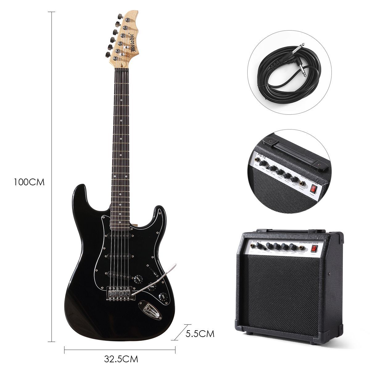 Full-Size 39" Electric Guitar Perfect For Beginner&Intermediate Players-Black