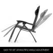 Foldable 0 Gravity Sun Bath Bed Beach Recliner Chair W/ Padded Headrest-Black