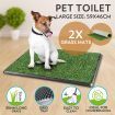 Indoor Easy Cleaning Pet Toilet Training Dog Potty Tray W/2 Grass Mats