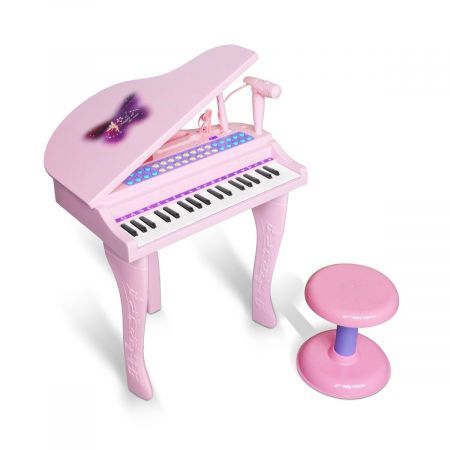 8 Rhythms 37 Key Kids Electric Organ W/Learning Flash Keyboard Light+Stool