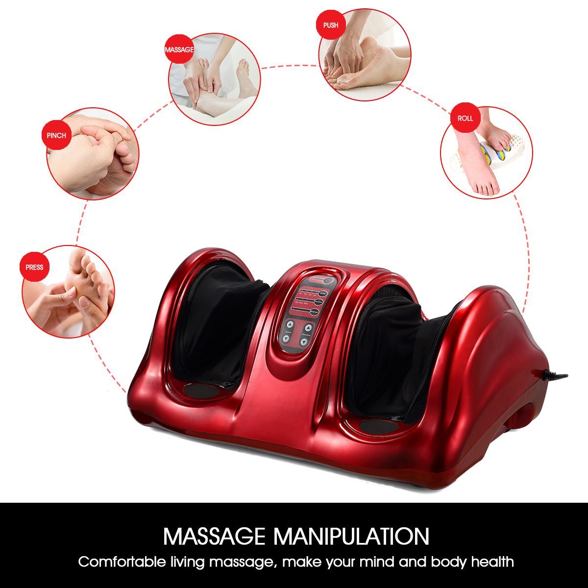 Portable Deep Kneading Foot Ankle Calf Massaer W/ Remote Control