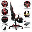 XL Gaming Racing Thick Padded Office Chair W/180 Degree Reclining Max Comfort-Black/Red