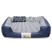 XXL Cosy Thick Padded Pet Bed W/Detach Washable Leece Cushion,Blanket,Bone