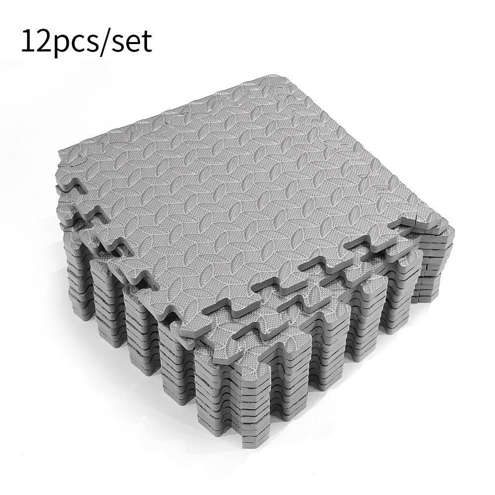 12PCS Gray Interlocking EVA Foam Floor Mat Tile Pack 30x30cm thickness 1.2cm