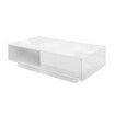 Modern White Rectangle Coffee Table High Gloss LED Storage Furniture with 1 Drawer 