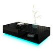 Modern Rectangle Coffee Table Living Room Storage Unit Furniture High Gloss with 1 Drawer Black 