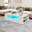 Modern White High Gloss Coffee Table Living Room Storage Furniture 2 Drawers 16 LED Colours