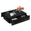 Modern Rectangle Coffee Table High Gloss Living Room Storage Furniture 4 Drawers 16 LED Colours Black