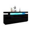 LED Sideboard Corner TV Stand Cabinet Entertainment Unit Buffet Table Black High Gloss 3 Drawers