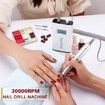 Professional Nail Drill Machine 30000RPM Rechanreable Portable for Acrylic Gel Nails With LCD Display
