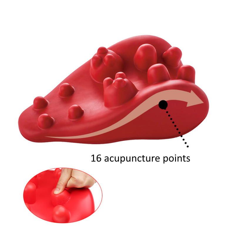 Acupressure Neck Pain Relief Cushion PU EVA Massage Neck Cushion Col.Red