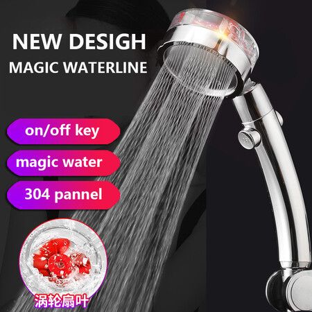 High Pressure 304 Stainless Steel Panel Water Stop Button Red Yellow Fan Shower Head with Universal Fitting Bathroom Equipment High Pressure 304 Stainless Steel Panel Water Stop Button Red Yellow Fan Shower Head with Universal Fitting Bathroom Equipment