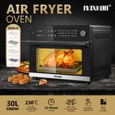 Maxkon 30L 18-In-1 Large Oil Free Air Fryer Convection Oven Cooker 1800W Dual Cook Function Black