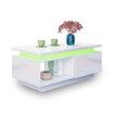 Coffee Table 2 Drawers Storage Cabinet High Gloss 16 LED Colour Lighted Furniture Modern White
