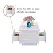 Coffee Table 2 Drawers Storage Cabinet High Gloss 16 LED Colour Lighted Furniture Modern White