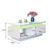 Coffee Table 2 Drawers Storage Cabinet High Gloss 16 LED Colour Lighted Furniture Modern White