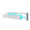 TV Storage Cabinet 1 Drawer Television Unit High Gloss Front Modern Furniture LED Lights Stand Console White