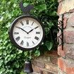 Outdoor Wrought Iron Clock Double-Sided Wall Clock -30x37x9CM Modern