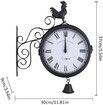 Outdoor Wrought Iron Clock Double-Sided Wall Clock -30x37x9CM Modern