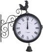 Outdoor Wrought Iron Clock Double-Sided Wall Clock -30x37x9CM Modern