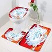Christmas Bathroom Sets Decorations (Toilet Seat Cover, Non-Slip Bath Mat Set/Rugs, Shower Curtain), Christmas Bathroom Sets Decor with Merry Christmas