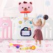 Baby Playpen Kids Fence Room Barrier Safety Gate Enclosure Child Activity Centre Toddler Play Yard Foldable Bear Design 20 Panels