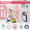 Baby Playpen Kids Fence Safety Gate Child Activity Centre Enclosure Barrier Toddler Play Room Yard Foldable Bear Design 18 Panels