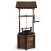 Garden Decor Timber Fir Wooden Wishing Well W/ Real Working Hand Crank