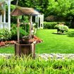 Garden Decor Timber Fir Wooden Wishing Well W/ Real Working Hand Crank