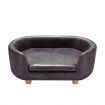 Large Pvc Leather Dog Bed Pet Sofa Lounge Couch W/High-Density Sponge Padding