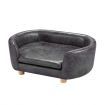 Large Pvc Leather Dog Bed Pet Sofa Lounge Couch W/High-Density Sponge Padding