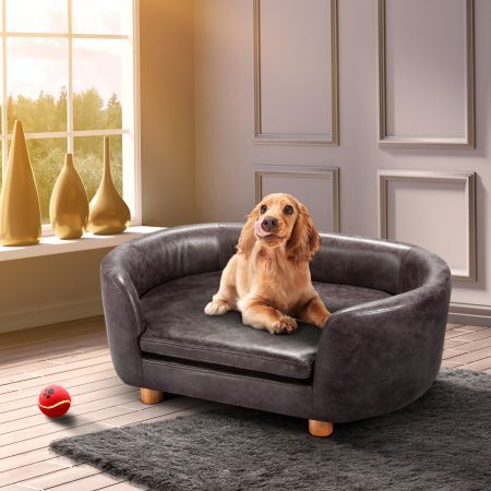 Large Pvc Leather Dog Bed Pet Sofa, Leather Dog Bed Sofa