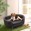 Large Pvc Leather Dog Bed Pet Sofa Lounge Couch W/High-Density Sponge Padding