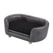 Large Pvc Leather Dog Bed Pet Sofa Lounge Couch W/High-Density Sponge Padding