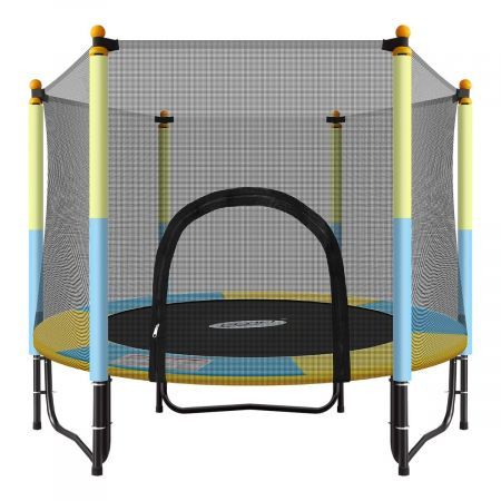 60" 36-Spring Mini Jumping Trampoline W/Safety 1.25M Enclosure, Max 80Kg