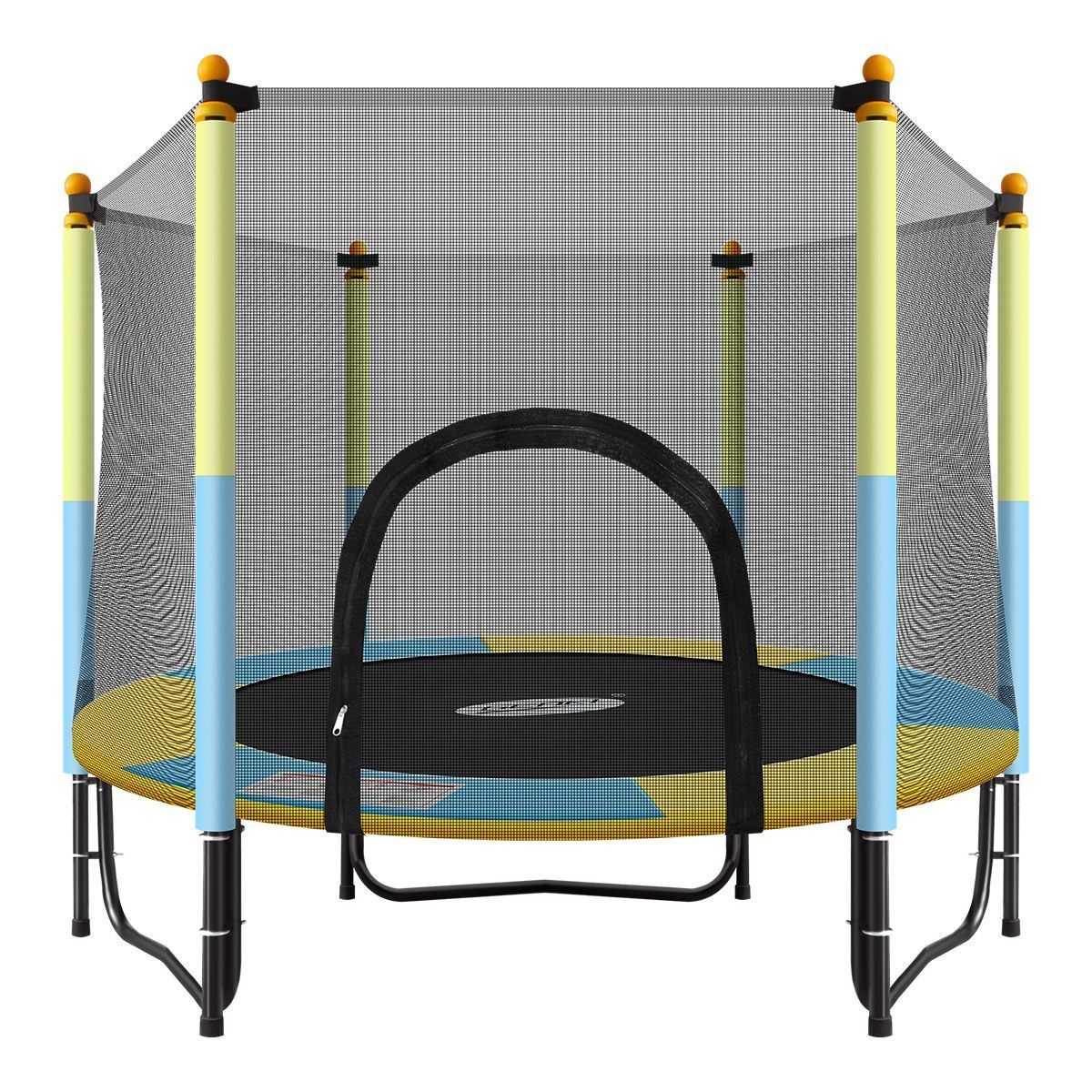 60" 36-Spring Mini Jumping Trampoline W/Safety 1.25M Enclosure, Max 80Kg