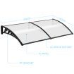 1X2M Sun Rain Snow Blocking Door Window Awning Cover Hold Up To 140Kg