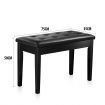 2-User Pu Leather Thick Sponge Padded Wooden Piano Bench Stool W/Storage