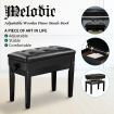 Height Adjsutable Pu Leather Thick Sponge Padded Piano Bench Stool W/Storage