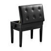 Height Adjsutable Pu Leather Thick Sponge Padded Piano Bench Stool W/Storage