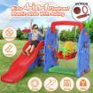 Kids Safety Swing And Slide Set W/Basketball Hoops Backyard Activity Center