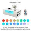 Modern White High Gloss Coffee Table Living Room Storage Furniture 2 Drawers 16 LED Colours