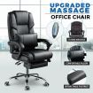 PU Leather 8-Point Massage Executive Office Chair w/ Lumbar Support Retractable Footrest