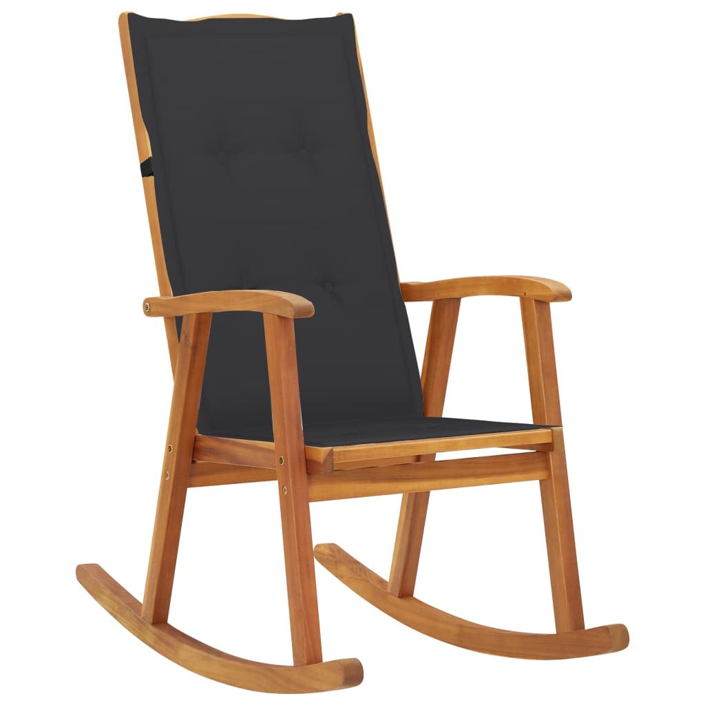 Rocking Chair with Cushions Solid Acacia Wood