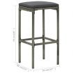 3 Piece Garden Bar Set with Cushions Poly Rattan Grey