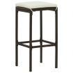3 Piece Garden Bar Set with Cushions Brown
