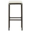 3 Piece Garden Bar Set with Cushions Brown