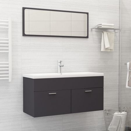 Bathroom Furniture Set Grey Chipboard Bathroom Furniture Set Grey Chipboard