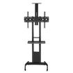 Mobile TV Stand Freestanding TV Bracket Swivel Television Mount with Shelf for Screen 32 to 65 Inch