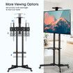 32 to 65 Inch Mobile TV Floor Stand Freestanding Television Bracket Swivel TV Mount with Shelf